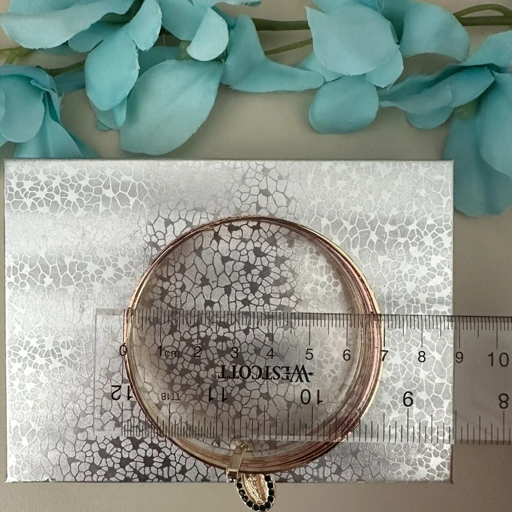 14K Gold Plated Women's Bangle Bracelet Three Colors Religious Charm Saint Jude